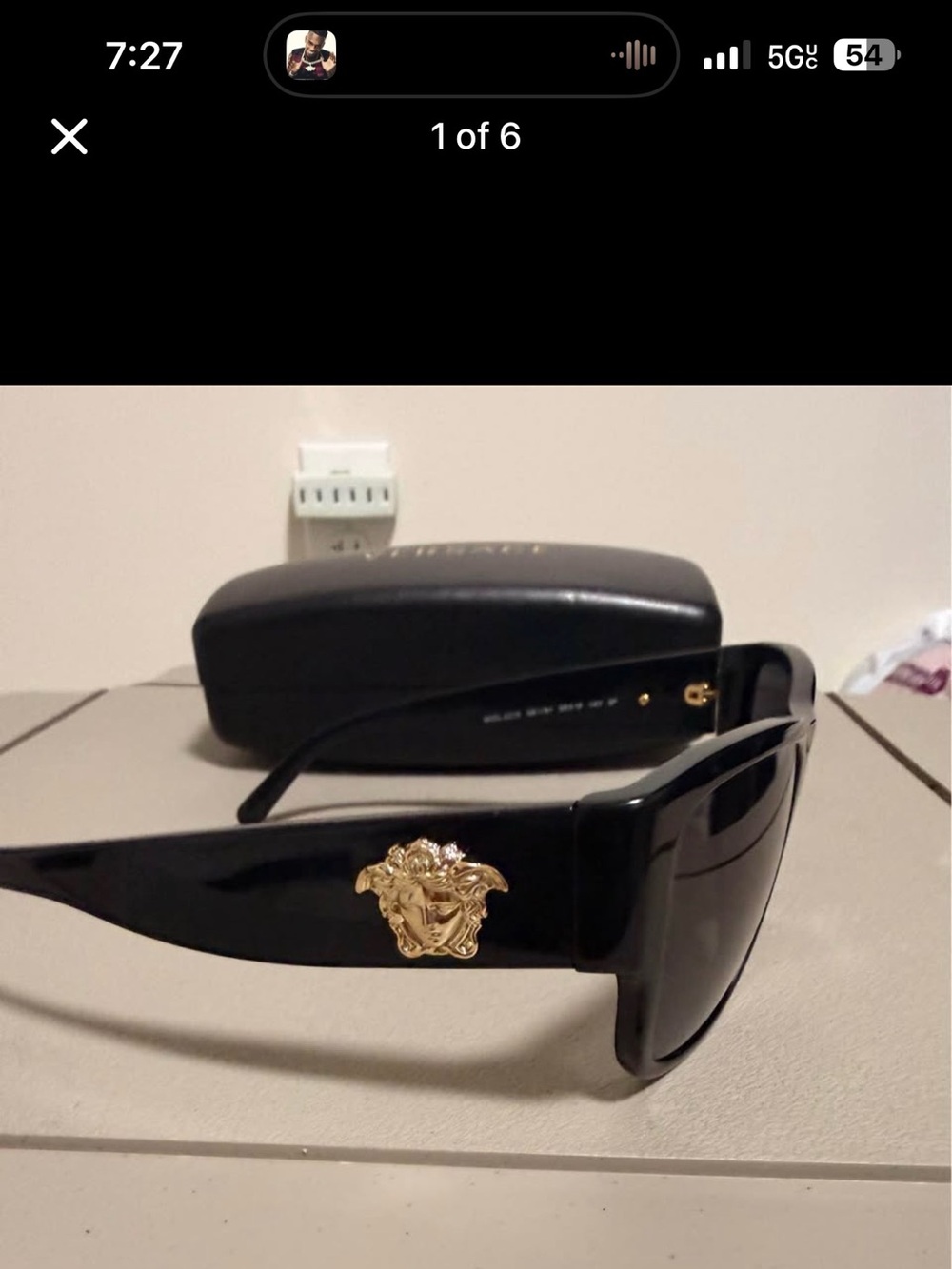 Versace Black Sunglasses with Gold Medusa Emblem